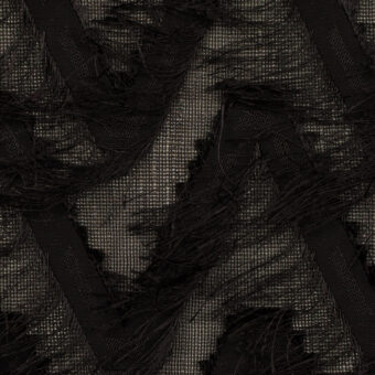 【アウトレット】ポリエステル×フリンジ(ブラック)×カットドビーのサムネイル