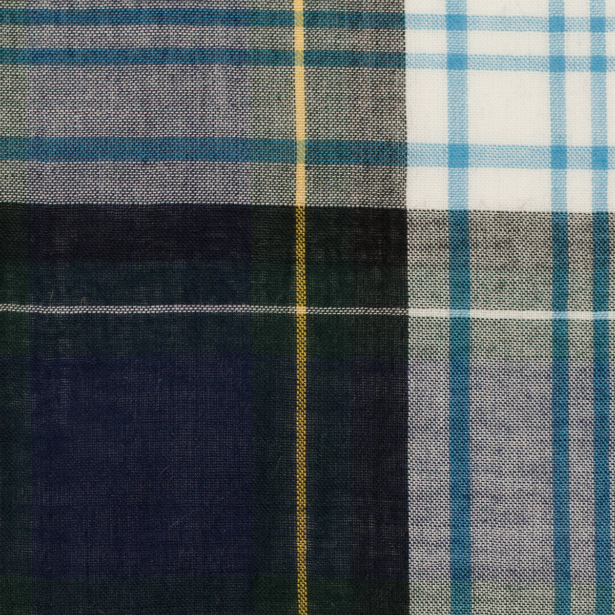 コットン×チェック(ネイビー、クロムグリーン＆サックス)×ローンワッシャーのサムネイル