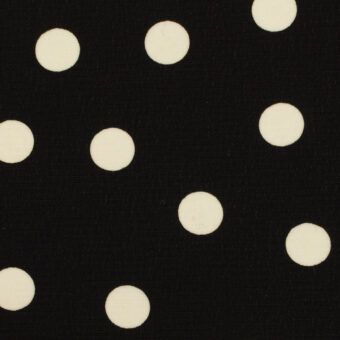【アウトレット】ポリエステル×ドット(ブラック＆クリーム)×デシンのサムネイル