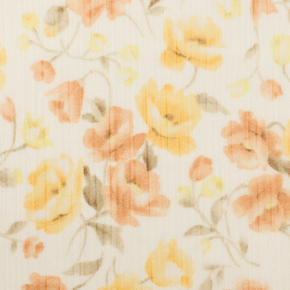 【アウトレット】ポリエステル×フラワー(クリーム＆イエローオレンジ)×ヨウリュウ・シフォンのサムネイル