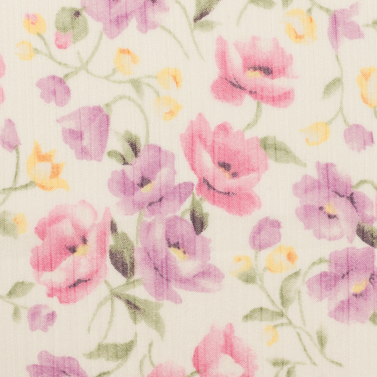 【アウトレット】ポリエステル×フラワー(クリーム＆モーブ)×ヨウリュウ・シフォンのサムネイル