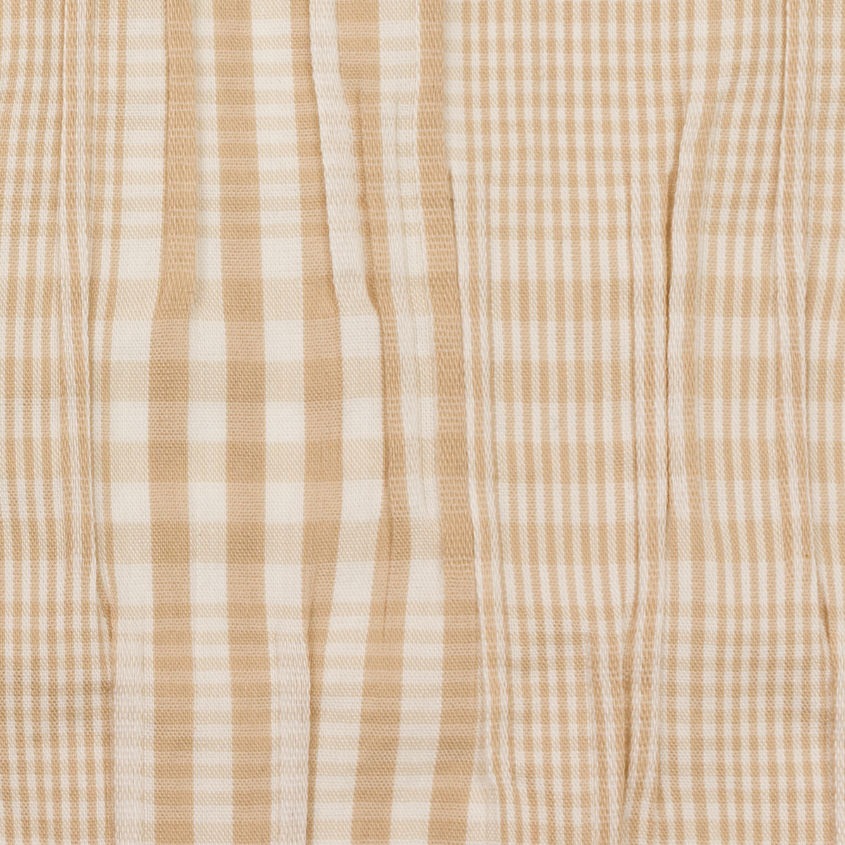 【アウトレット】コットン＆ポリエステル混×チェック(ベージュ＆オフホワイト)×ポプリンタテタック・ドビーのサムネイル