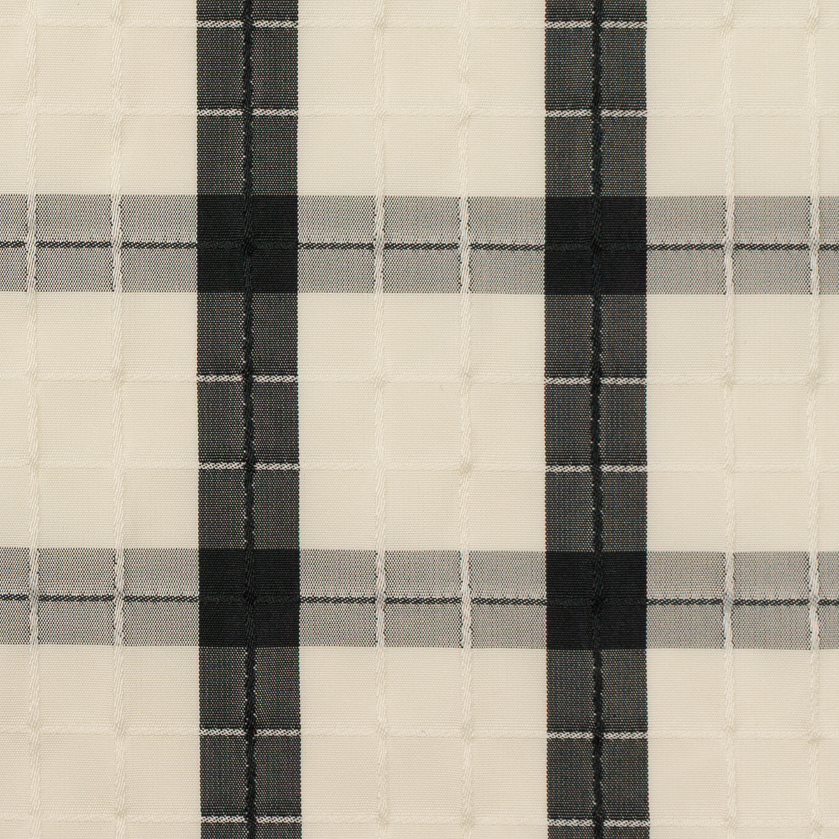【アウトレット】ポリエステル×チェック(エクリュ＆ブラック)×タフタドビーのサムネイル