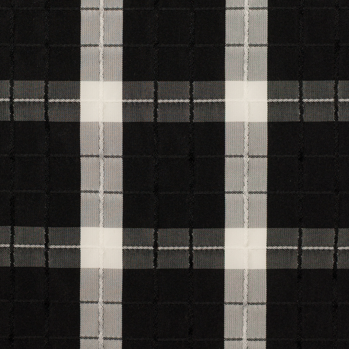【アウトレット】ポリエステル×チェック(ブラック＆オフホワイト)×タフタドビーのサムネイル