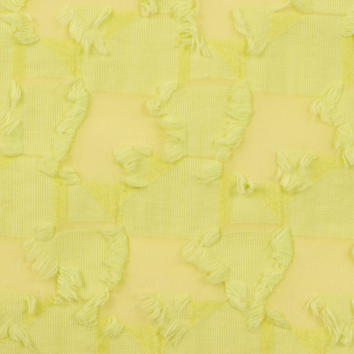 【アウトレット】コットン＆ナイロン×幾何学模様(ネオンイエロー)×オーガンジー・カットジャガードのサムネイル