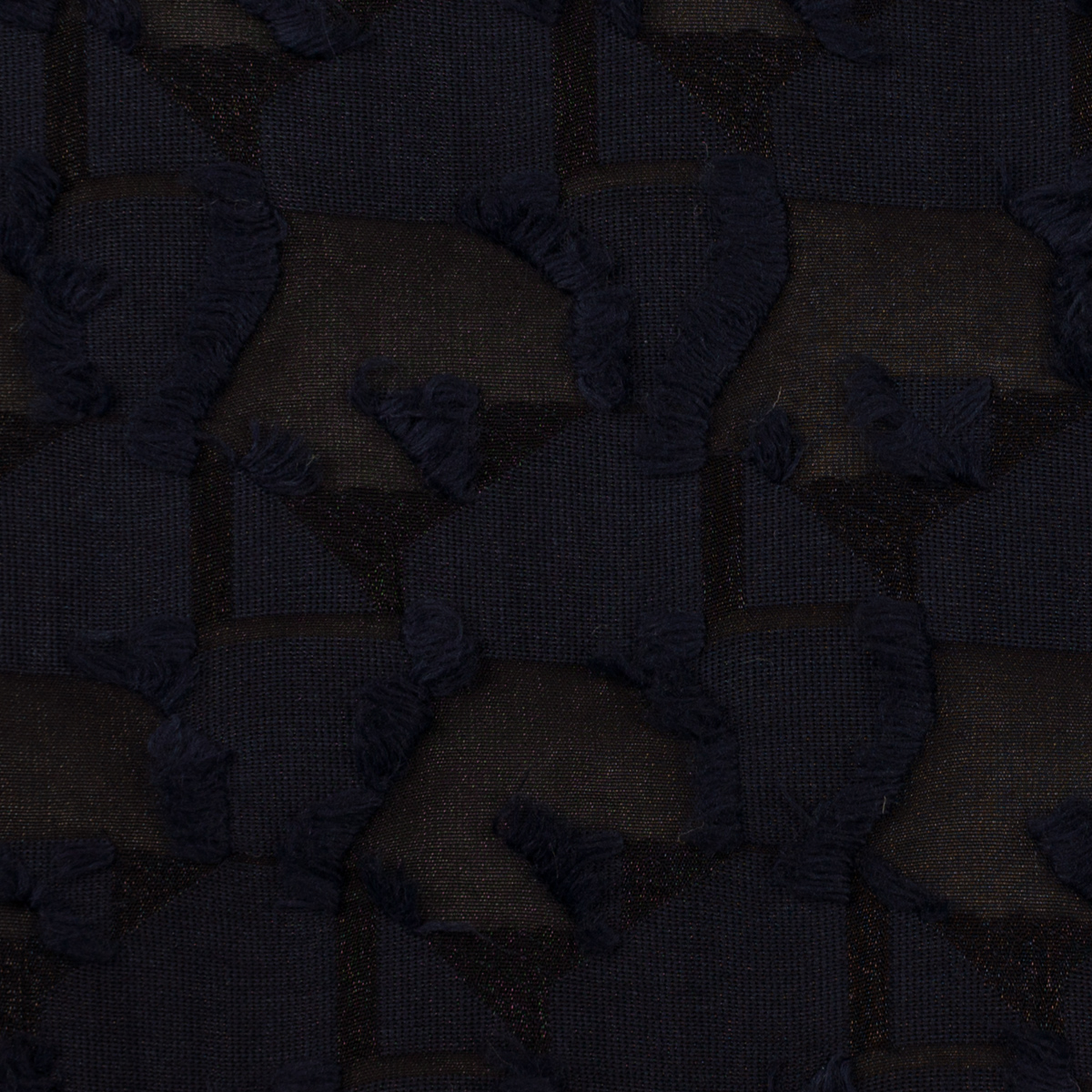 【アウトレット】コットン＆ナイロン×幾何学模様(ネイビー)×オーガンジー・カットジャガードのサムネイル