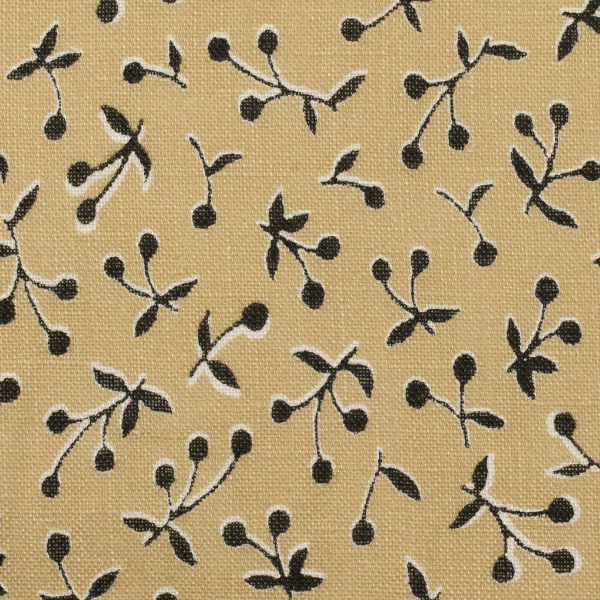 【アウトレット】リネン×ボタニカル(カーキベージュ＆チャコール)×薄キャンバスのサムネイル