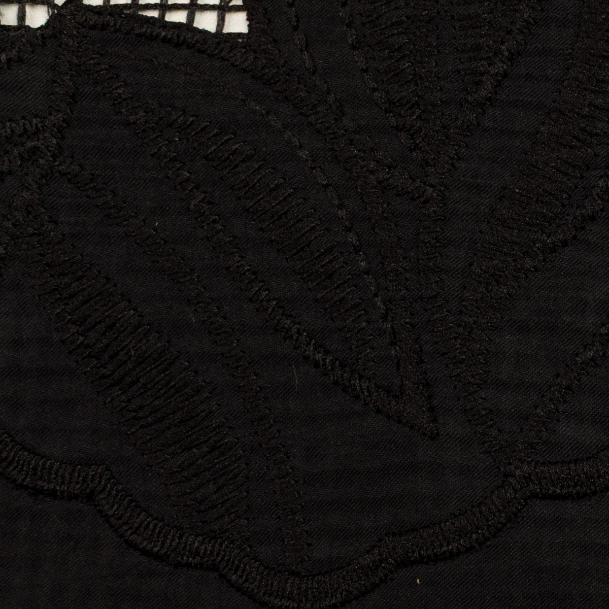 【アウトレット】ポリエステル×ボタニカル(ブラック)×サテン刺繍のサムネイル