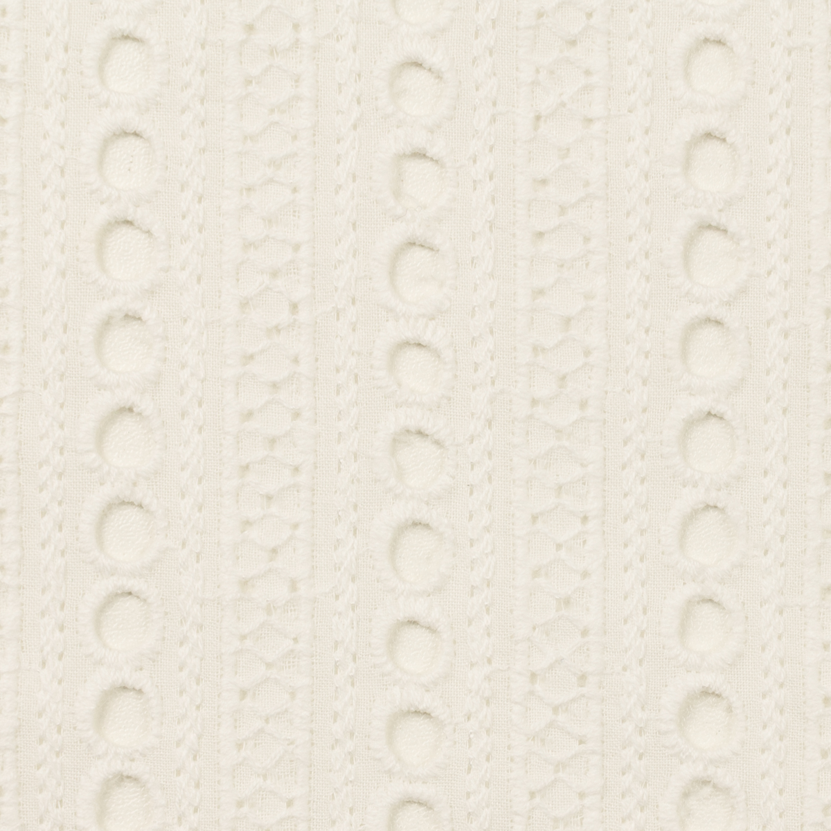 【アウトレット】コットン×ストライプ(オフホワイト)×ローン刺繍のサムネイル