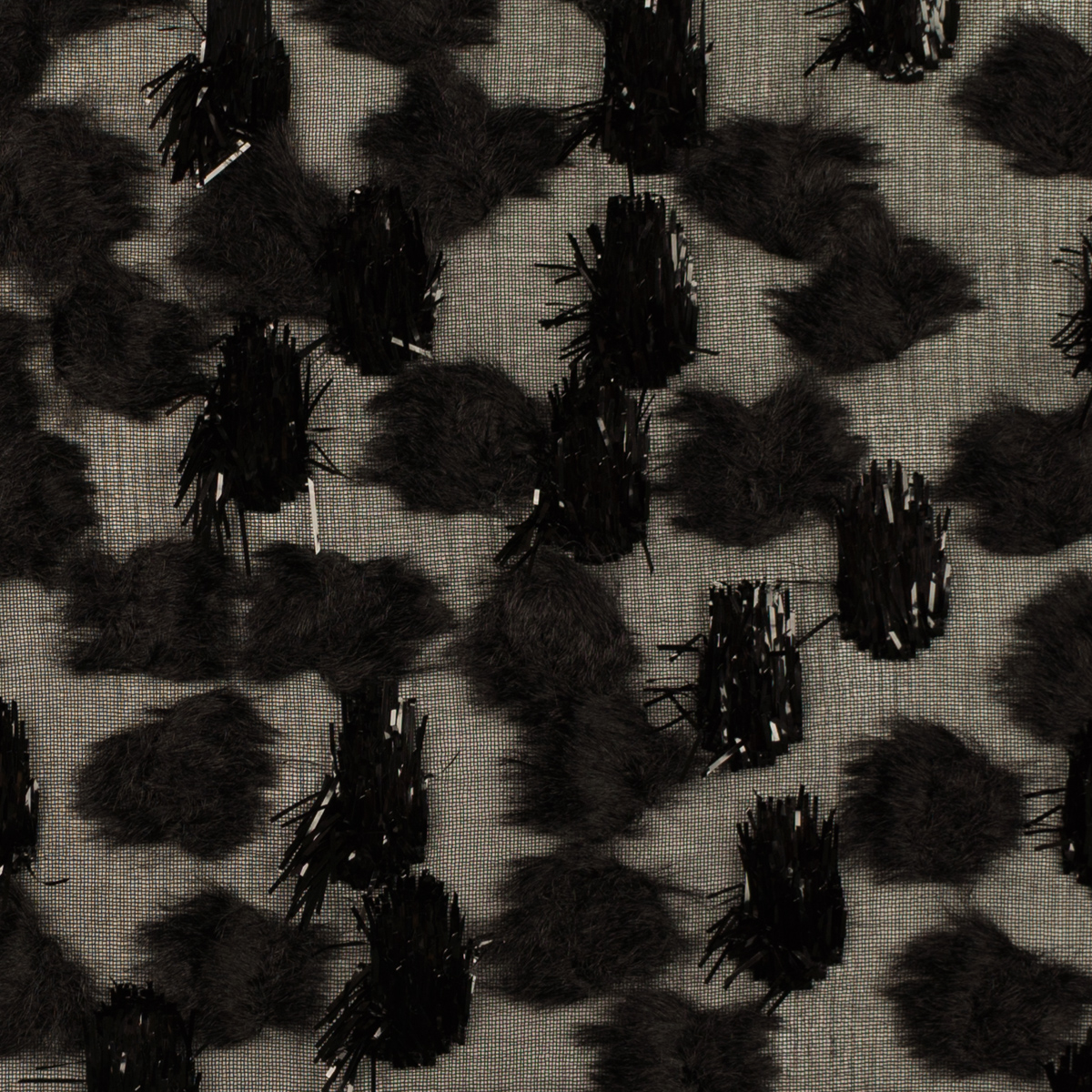 【アウトレット】シルク＆レーヨン混×オーバル(ブラック)×シフォンドビーのサムネイル