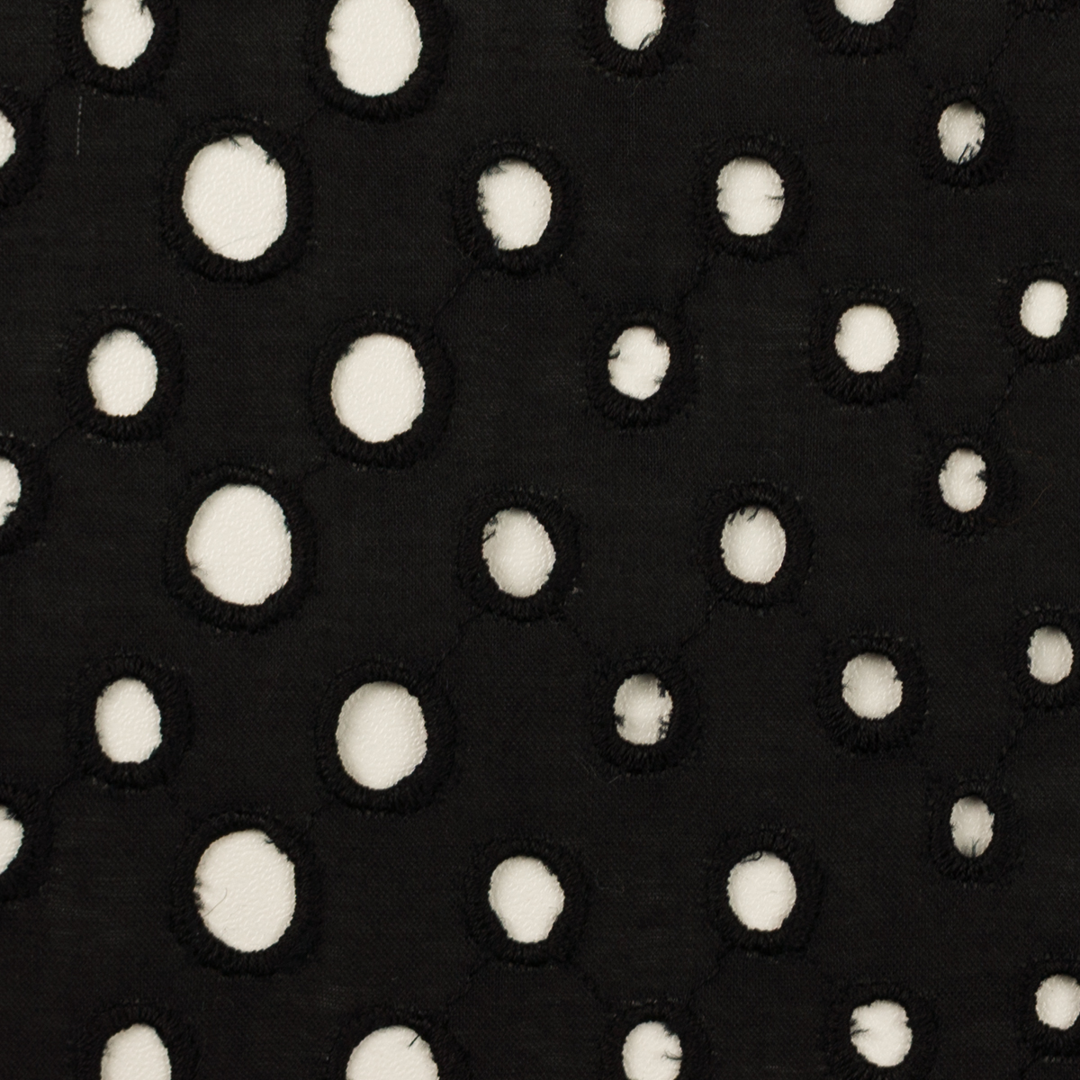 【アウトレット】コットン×オーバル(ブラック)×ローン刺繍のサムネイル