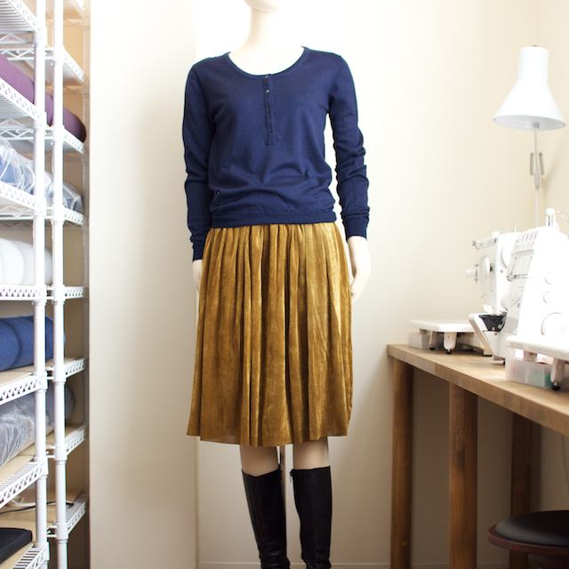 FAB #002 ビロード風パワーネットでつくるギャザースカート - fab-fabric sewing studio | 布地のオンライン