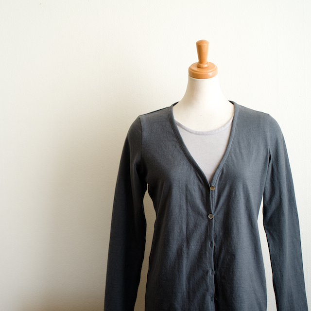 FAB #079 コットン＆リネン天竺ニットのカーディガン(ロングTシャツをアレンジ) - fab-fabric sewing studio