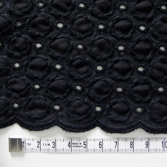 コットン&ポリエステル×無地(ブラック)×ジョーゼット刺繍 イメージ4