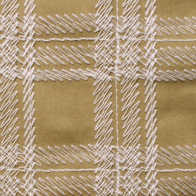 コットン×チェック(カフェオレ)×ローン刺繍_全3色 イメージ1
