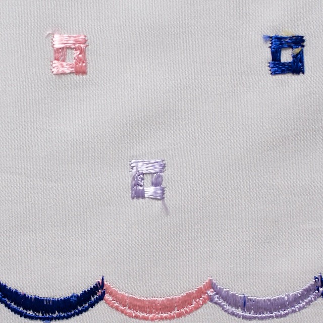 コットン&シルク×幾何学模様(ライトグレー)×ブロード刺繍_全3色 イメージ1