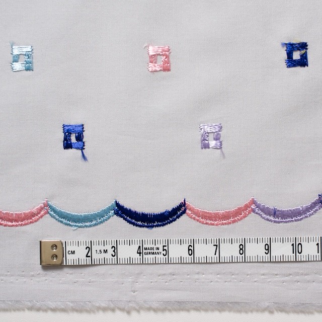 コットン&シルク×幾何学模様(ライトグレー)×ブロード刺繍_全3色 イメージ4