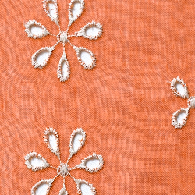 ポリエステル×フラワー(オレンジ)×ボイル刺繍(着分)_全3色 イメージ1