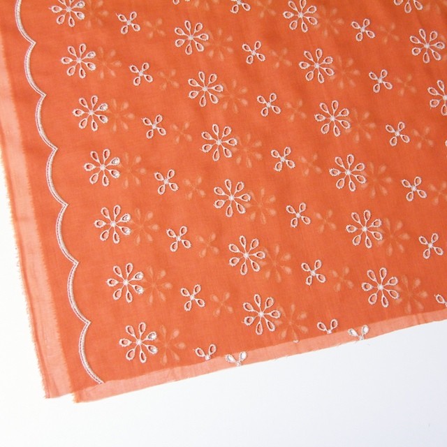 ポリエステル×フラワー(オレンジ)×ボイル刺繍(着分)_全3色 イメージ2