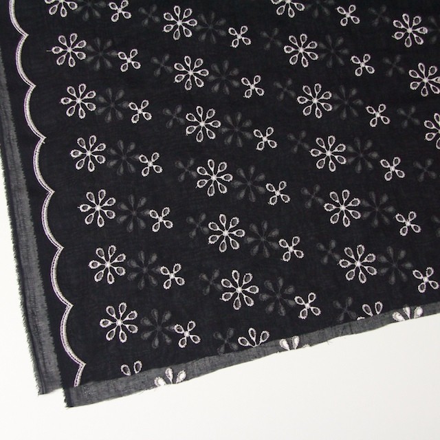 ポリエステル×フラワー(ブラック)×ボイル刺繍(着分)_全3色 イメージ2