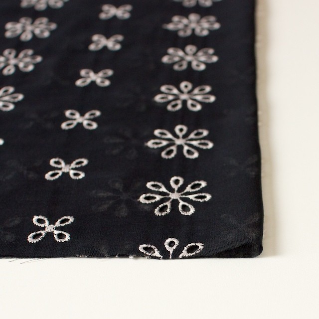 ポリエステル×フラワー(ブラック)×ボイル刺繍(着分)_全3色 イメージ3
