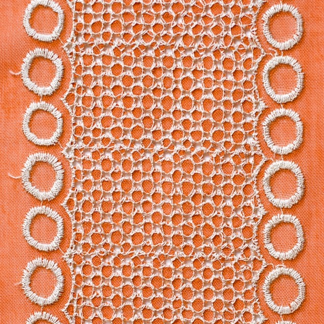 ポリエステル×コラム(オレンジ)×ボイル刺繍(着分)_全3色 イメージ1