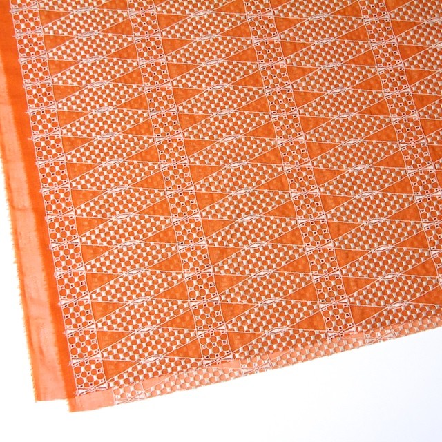 ポリエステル×ダイヤ(オレンジ)×ボイル刺繍(着分)_全2色 イメージ2