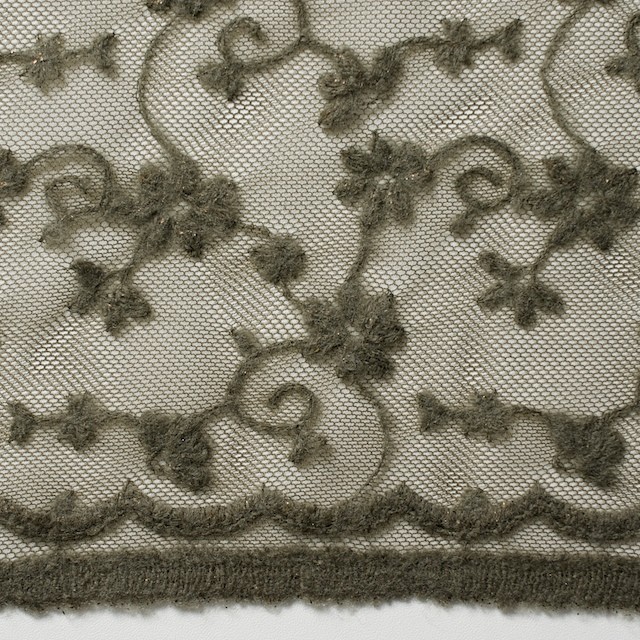 ナイロン×フラワー(カーキグリーン)チュール刺繍(着分) イメージ1