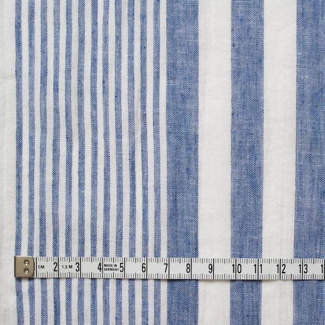 コットン&リネン×ストライプ(ブルー&レッド)×薄シーチングワッシャー_全5柄 イメージ4