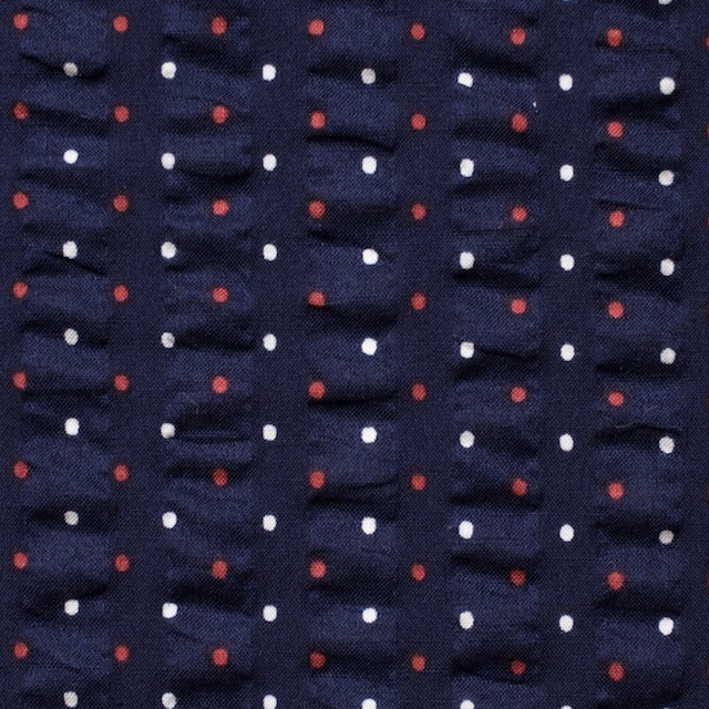 コットン×ドット(ネイビー)×サッカー イメージ1