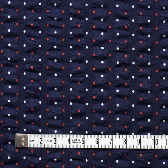 コットン×ドット(ネイビー)×サッカー イメージ4