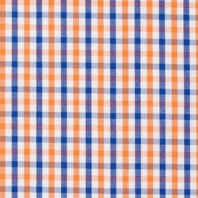コットン×チェック(オレンジ&ブルー)×ブロード_全2柄 イメージ1