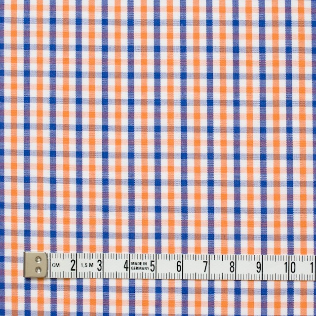 コットン×チェック(オレンジ&ブルー)×ブロード_全2柄 イメージ4