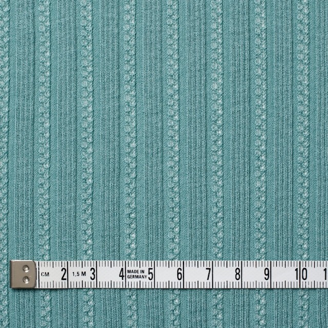 コットン×無地(アクアグリーン)×模様編ニット_全3色 イメージ4