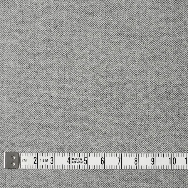 ウール&コットン×無地(ライトグレー)×ヘリンボーン イメージ4