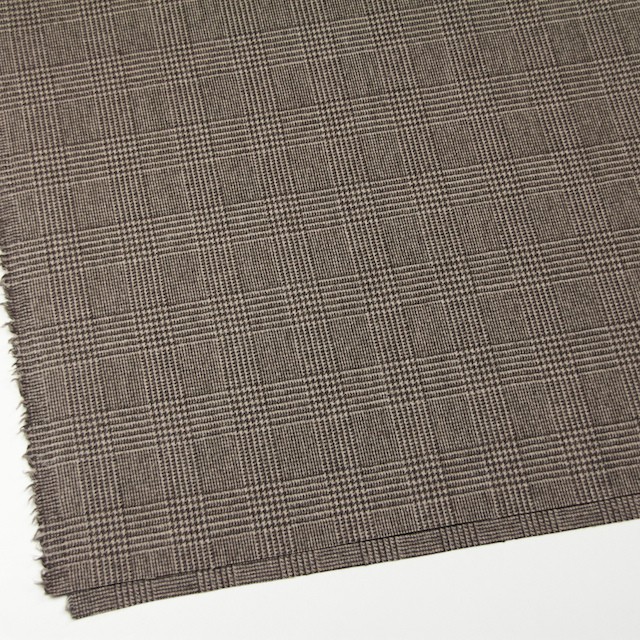 ウール＆ナイロン混×グレンチェック(ブラウン)×千鳥格子_全2色 - fab-fabric sewing studio | 布地のオンライン通販とソーイングスクール