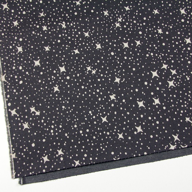コットン&ポリウレタン×スター(チャコールブラック)×カツラギストレッチ_全2色 イメージ2