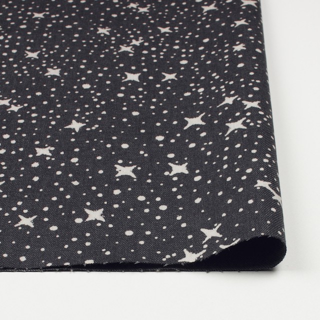コットン&ポリウレタン×スター(チャコールブラック)×カツラギストレッチ_全2色 イメージ3