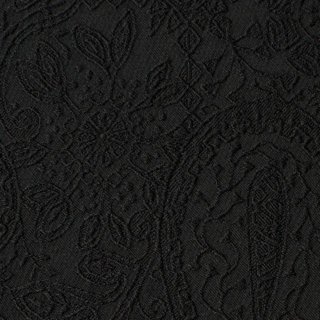 コットン&ポリウレタン×ペイズリー(ブラック)×サテンジャガード・ストレッチ_全2色 イメージ1