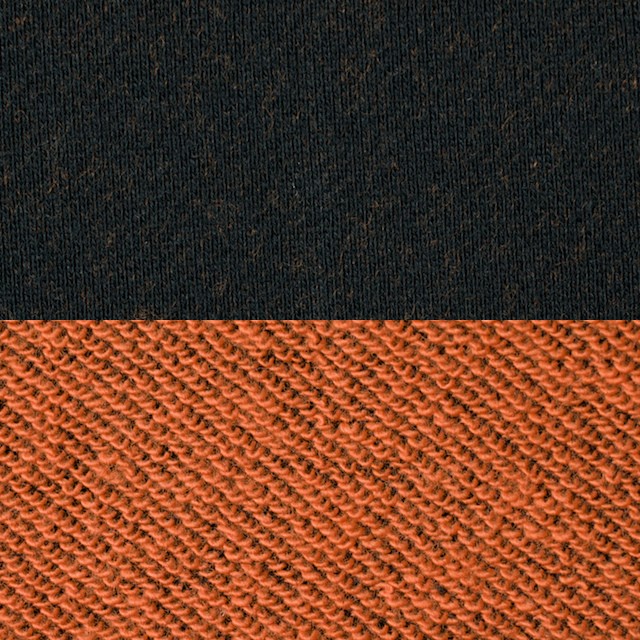 コットン×無地(ブラック&オレンジ)×裏毛ニット イメージ1