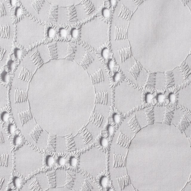 コットン×オーバル(ライトグレー)×ローン刺繍_全10色 イメージ1