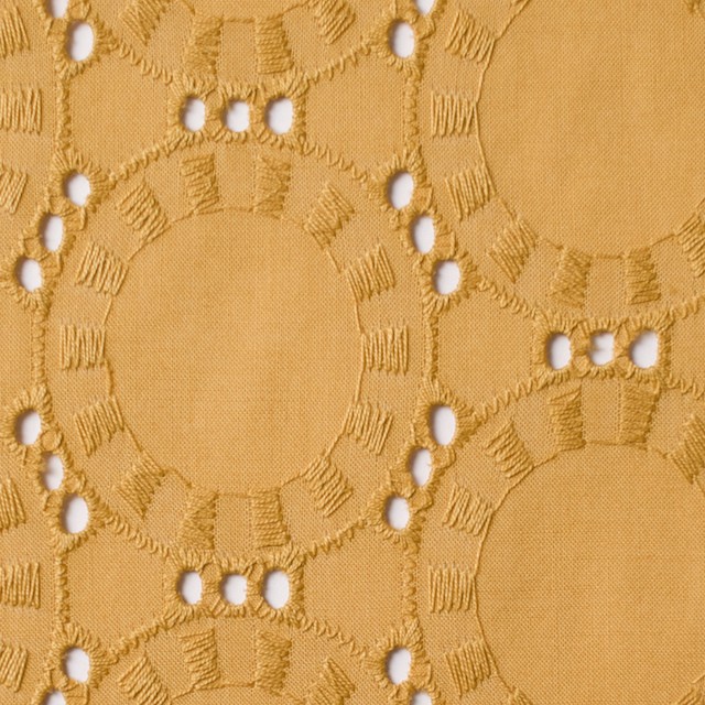 コットン×オーバル(マスタード)×ローン刺繍_全10色 イメージ1