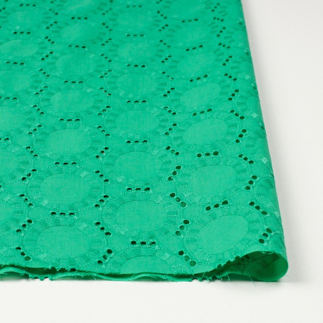 コットン×オーバル(エメラルドグリーン)×ローン刺繍_全10色 イメージ3