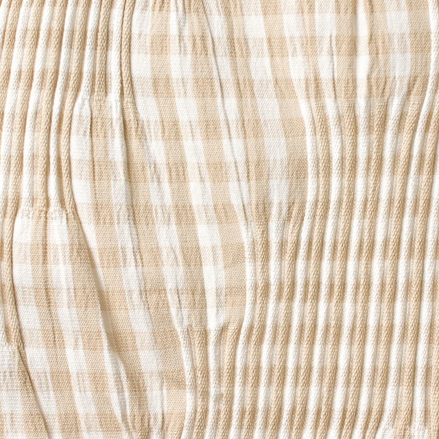 コットン&ナイロン混×チェック(ベージュ)×タテタック_全2色 イメージ1