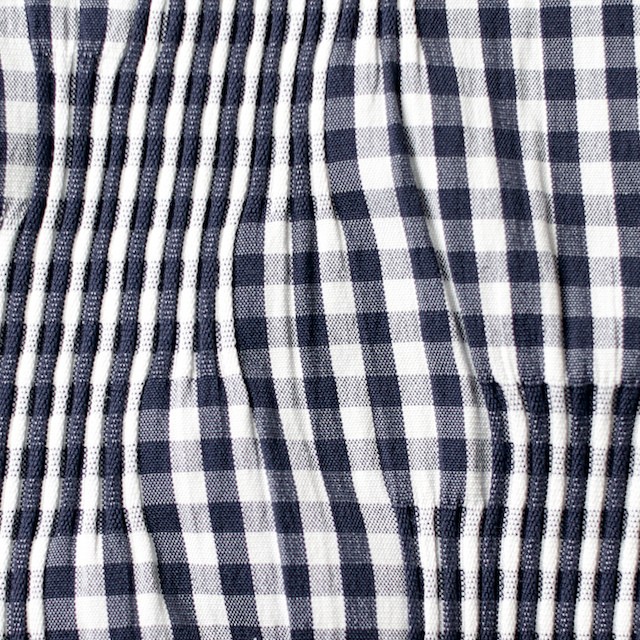 コットン&ナイロン混×チェック(ネイビー)×タテタック_全2色 イメージ1