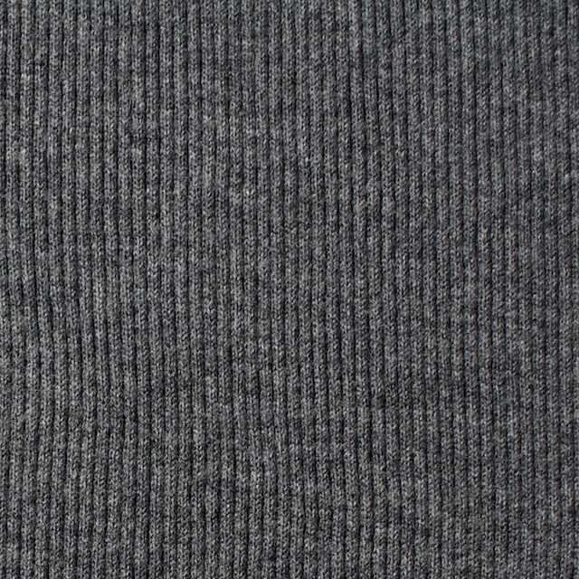 コットン×無地(チャコールグレー)×丸編みリブニット_全3色 イメージ1