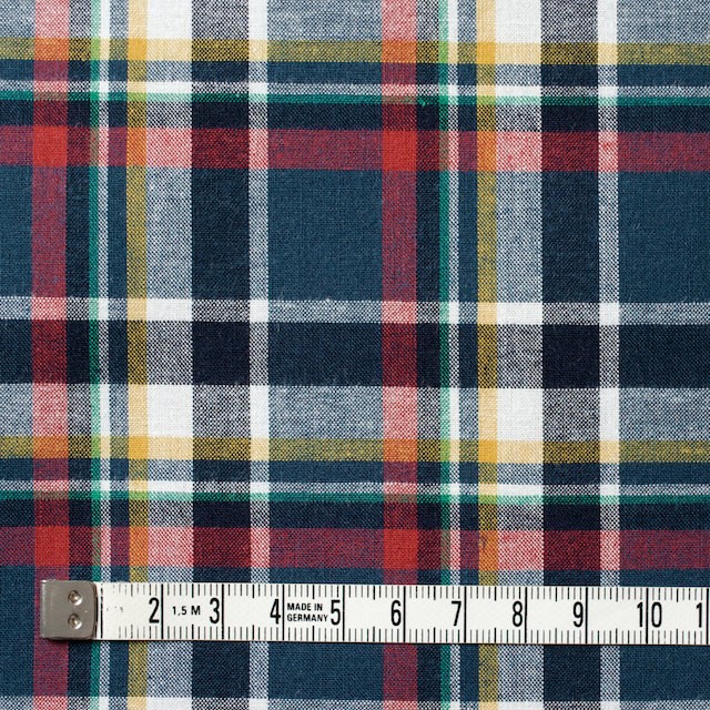 コットン×チェック(アイアンブルー&イエロー、レッド)×シーチング イメージ4