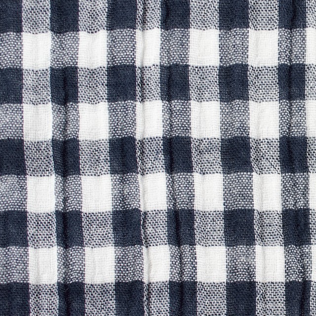 コットン×チェック(ダークネイビー)×Wガーゼワッシャー イメージ1