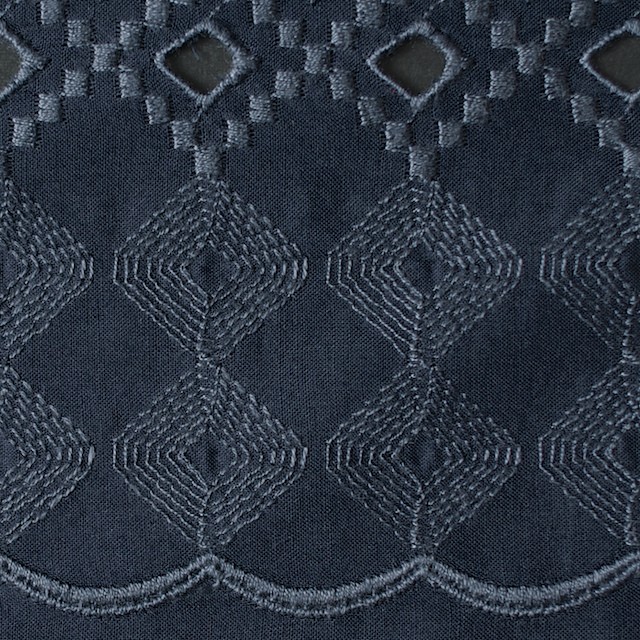 コットン×幾何学模様(ネイビー)×ローン刺繍_全3色 イメージ1