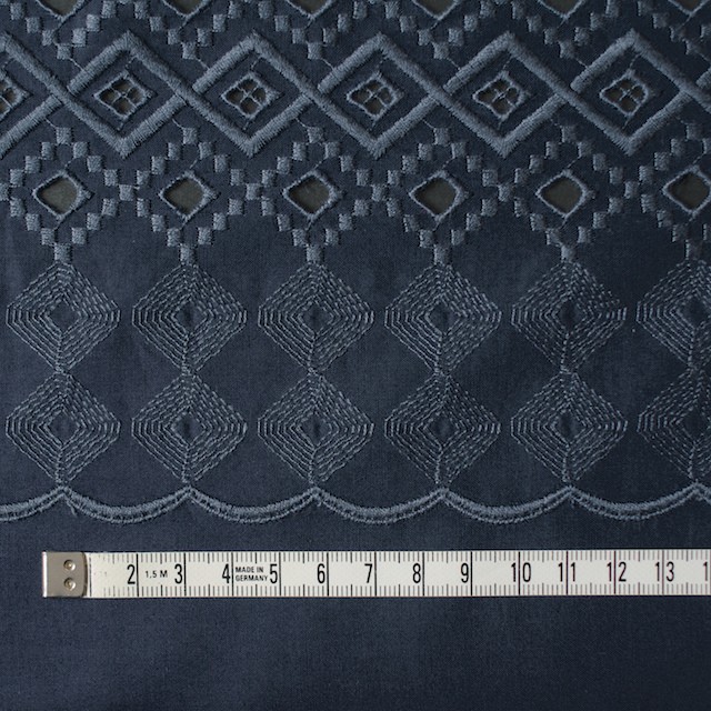 コットン×幾何学模様(ネイビー)×ローン刺繍_全3色 イメージ4